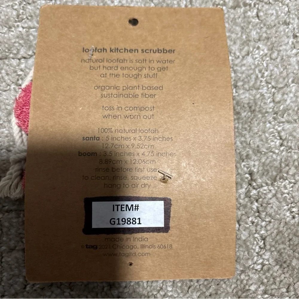 Tag Pink Flower Kitchen Loofah Scrubber